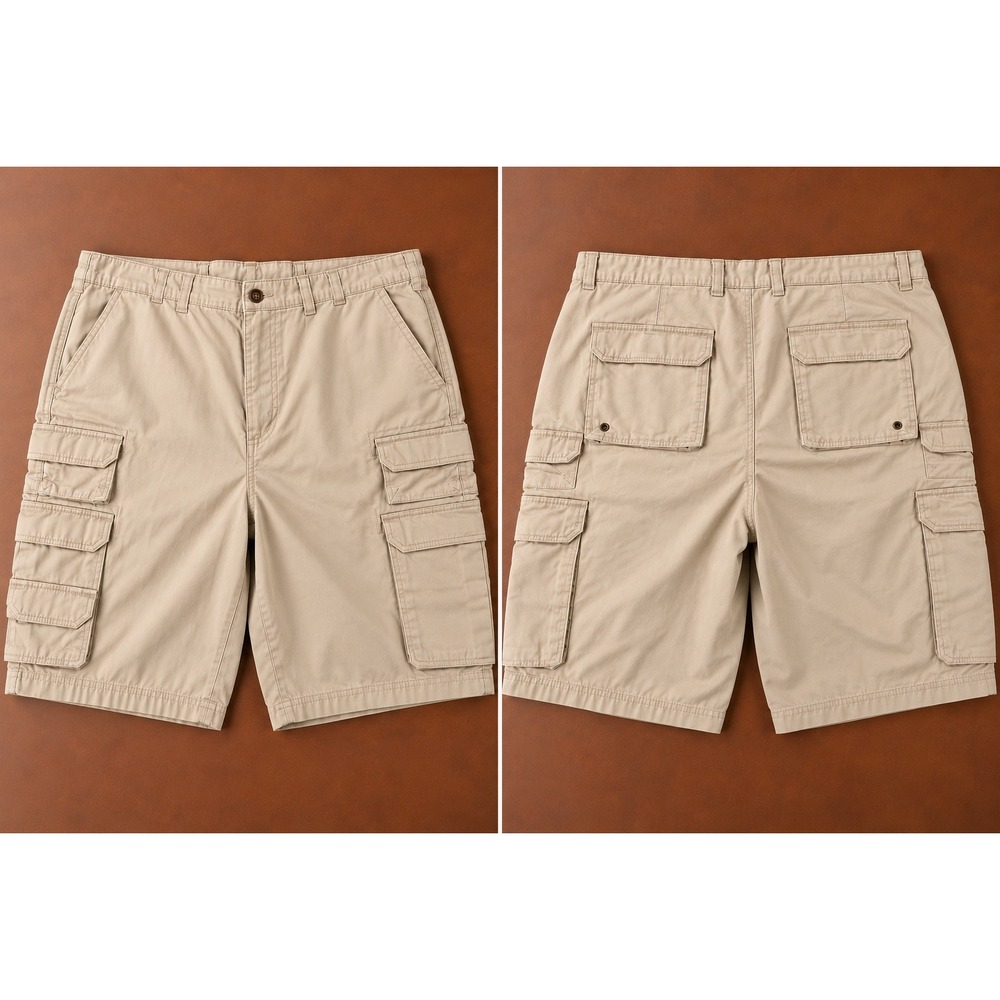 Boulder Creek Men's Cargo Shorts 42 Big NWT Khaki 100% Cotton Utility Workwear